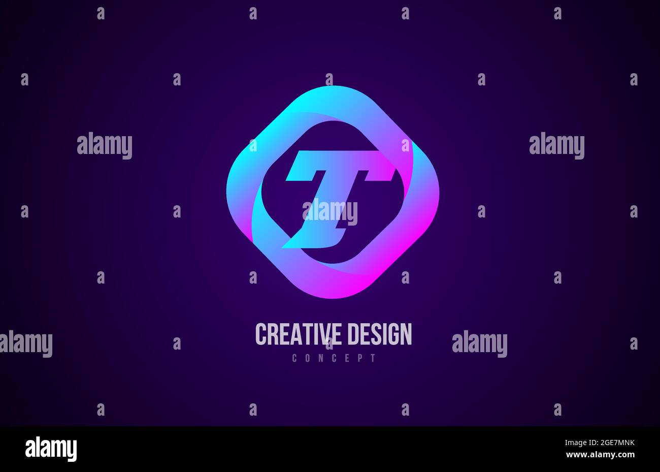 pink T alphabet letter logo icon. Creative design template for company ...