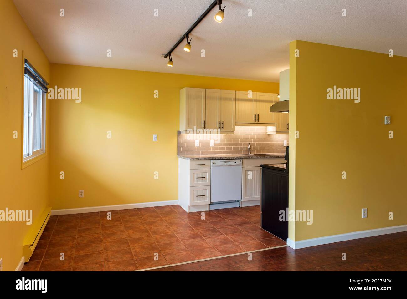 New renovation apartment rental kitchen with new appliances in a modern