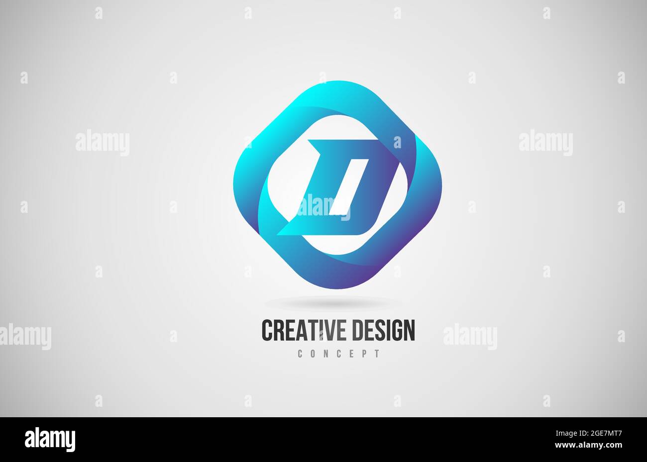 blue gradient D alphabet letter logo icon. Creative design for company ...