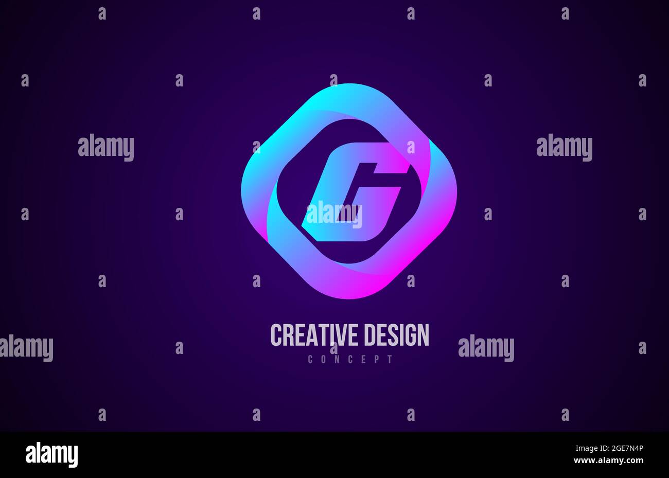pink G alphabet letter logo icon. Creative design template for company ...