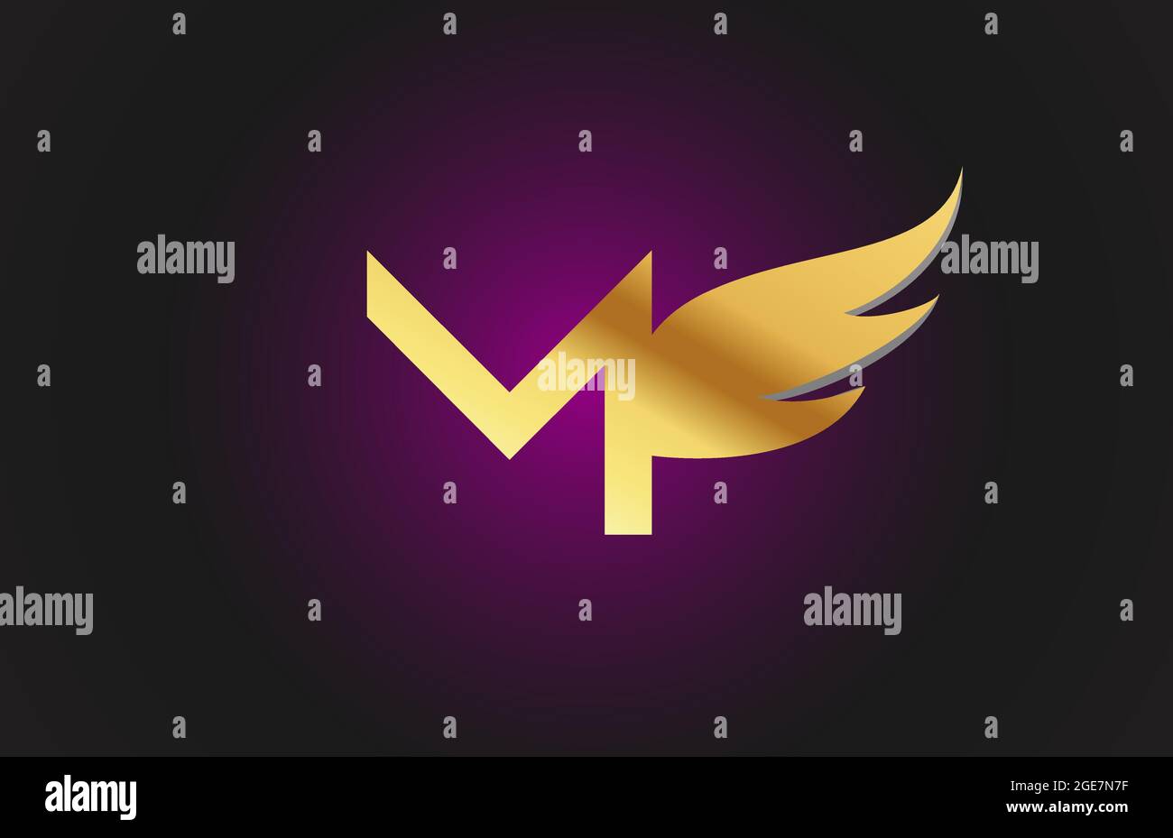 gold golden M wing alphabet letter logo icon. Creative design template ...