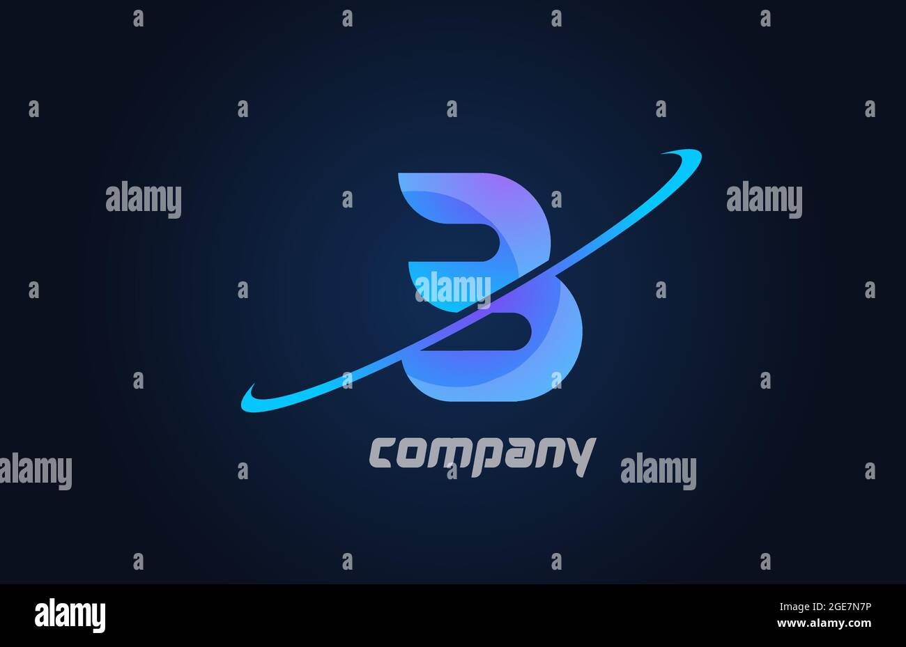B blue swoosh alphabet letter logo icon template. Creative design for ...