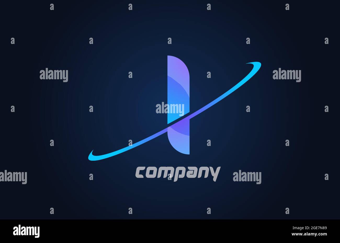 I blue swoosh alphabet letter logo icon template. Creative design for ...