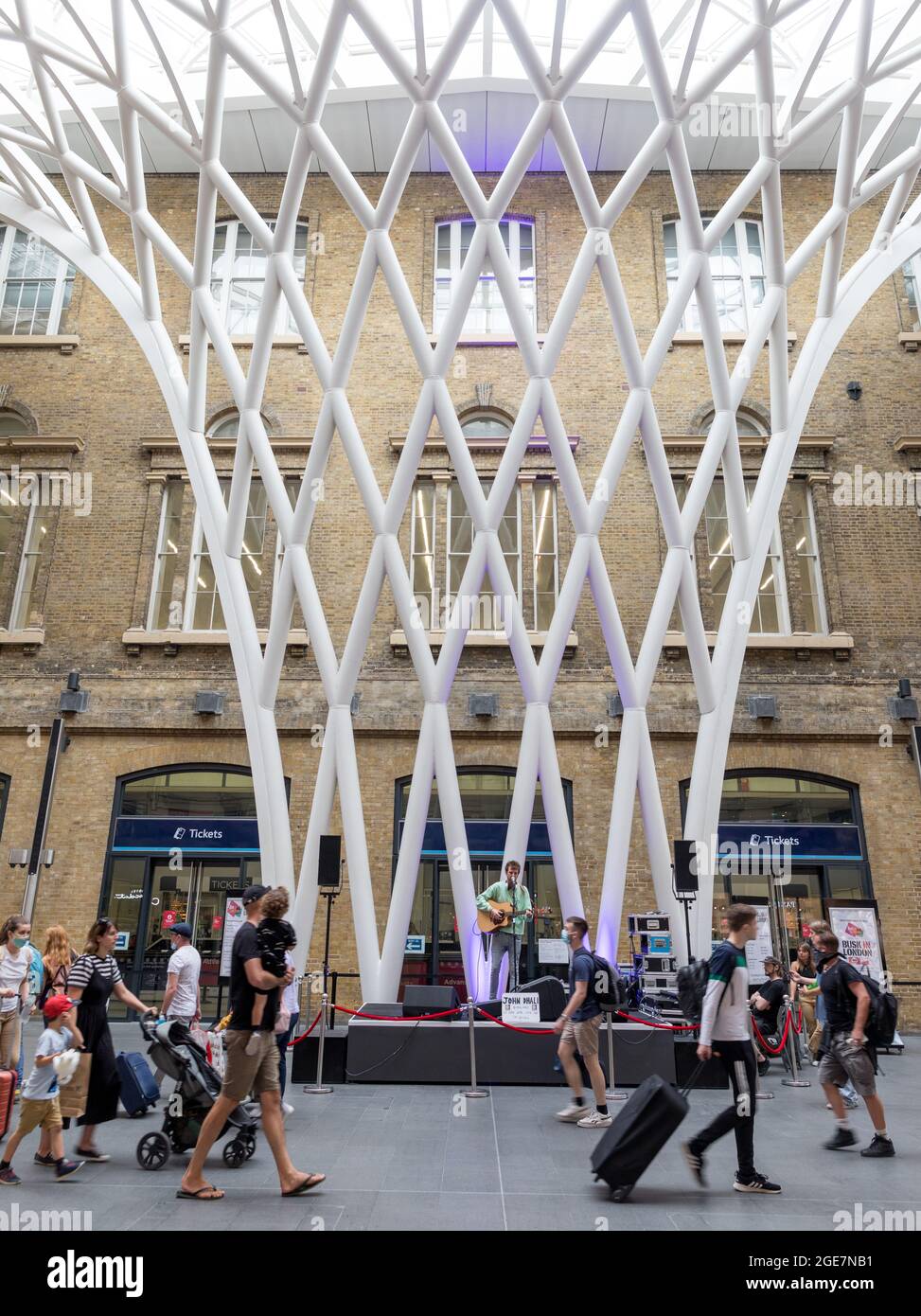 Interior of the refurbished Kings Cross Station London UK Stock Photo