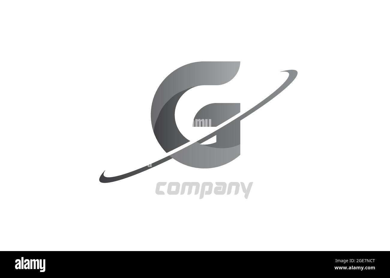 Swoosh Grey G Simple Alphabet Letter Logo Icon Creative Design Template For Company Stock Vector Image Art Alamy