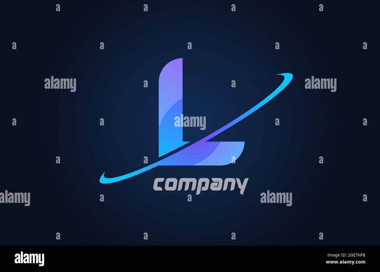 L blue swoosh alphabet letter logo icon template. Creative design for ...