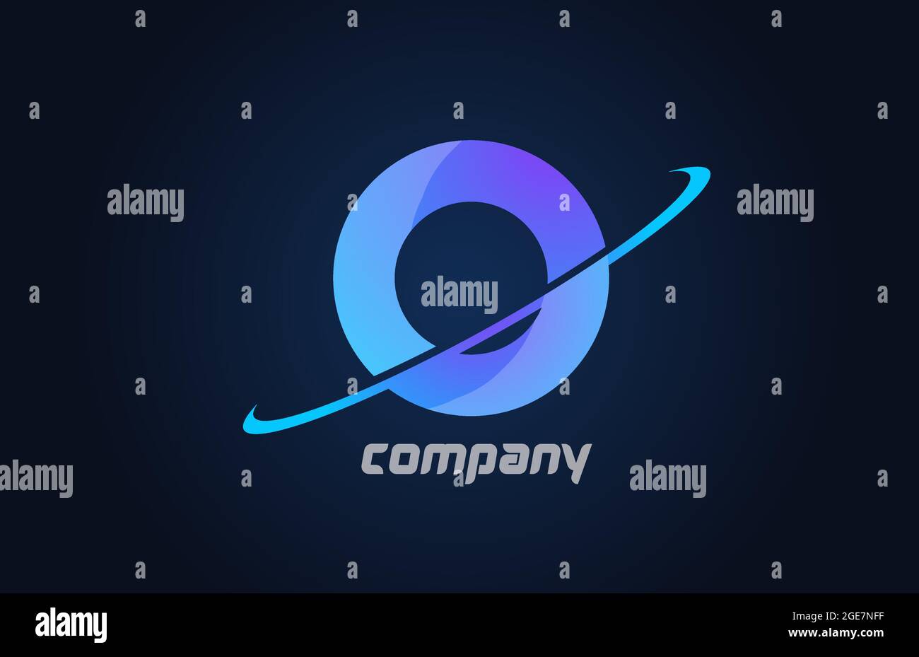 O blue swoosh alphabet letter logo icon template. Creative design for ...