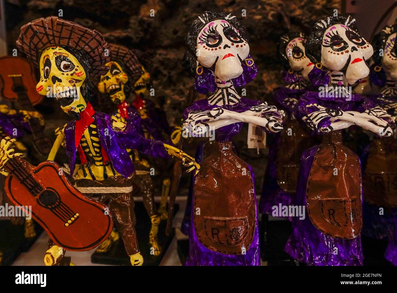 Day of the Dead skeletal figurines Mexico City Mexico Stock Photo