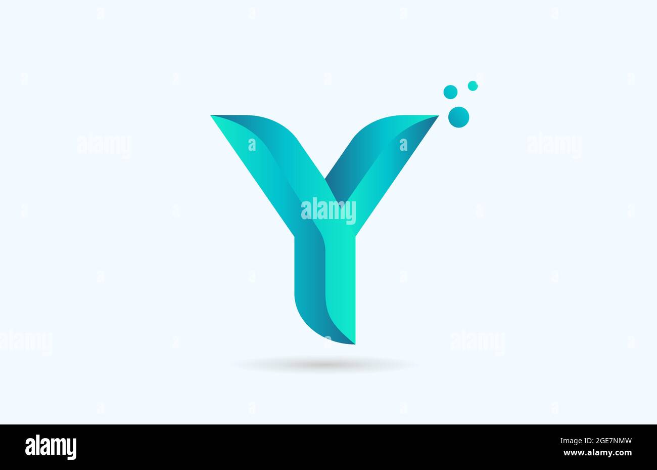 blue gradient Y alphabet letter logo template. Creative design icon for ...