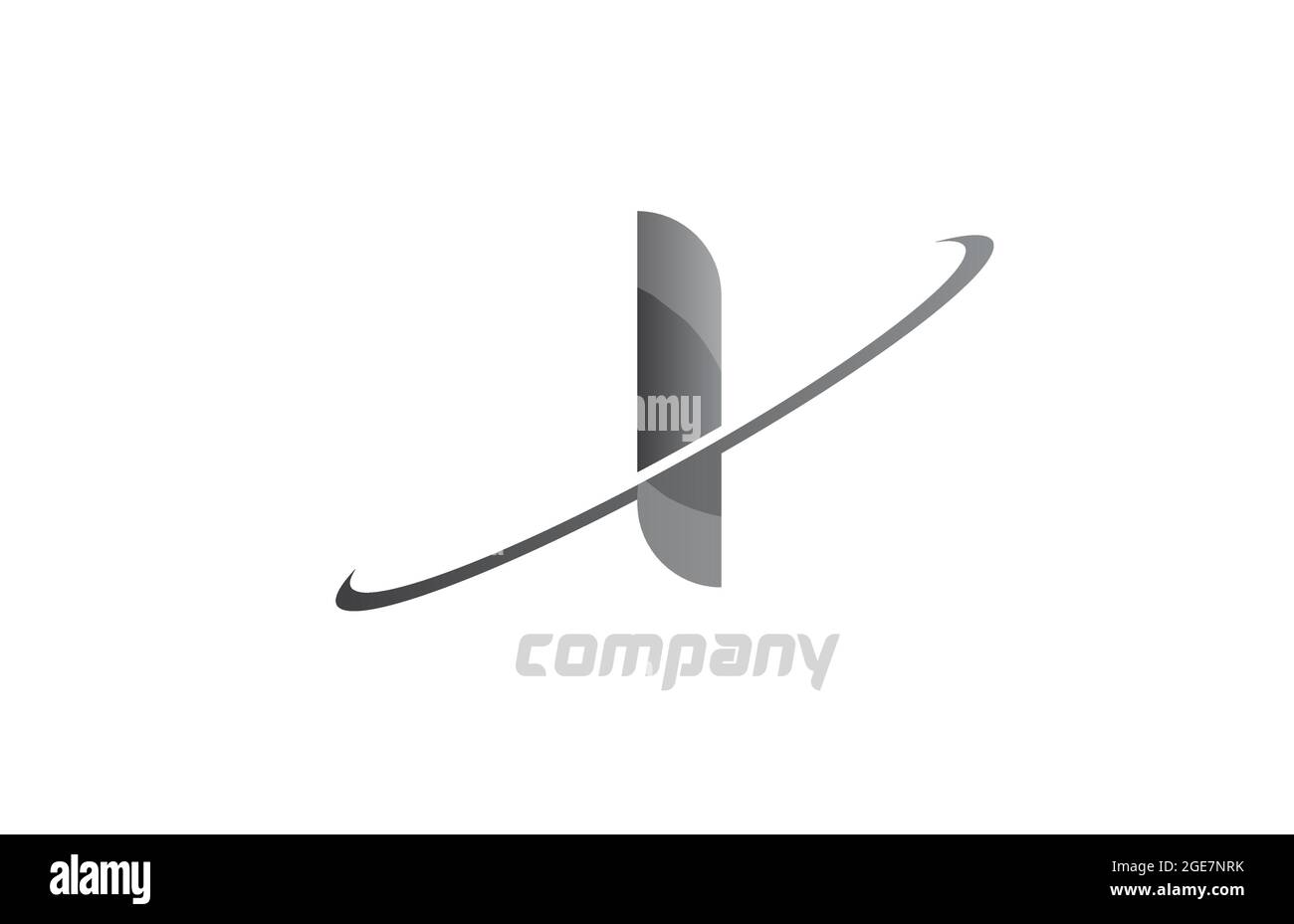 swoosh grey I simple alphabet letter logo icon. Creative design ...