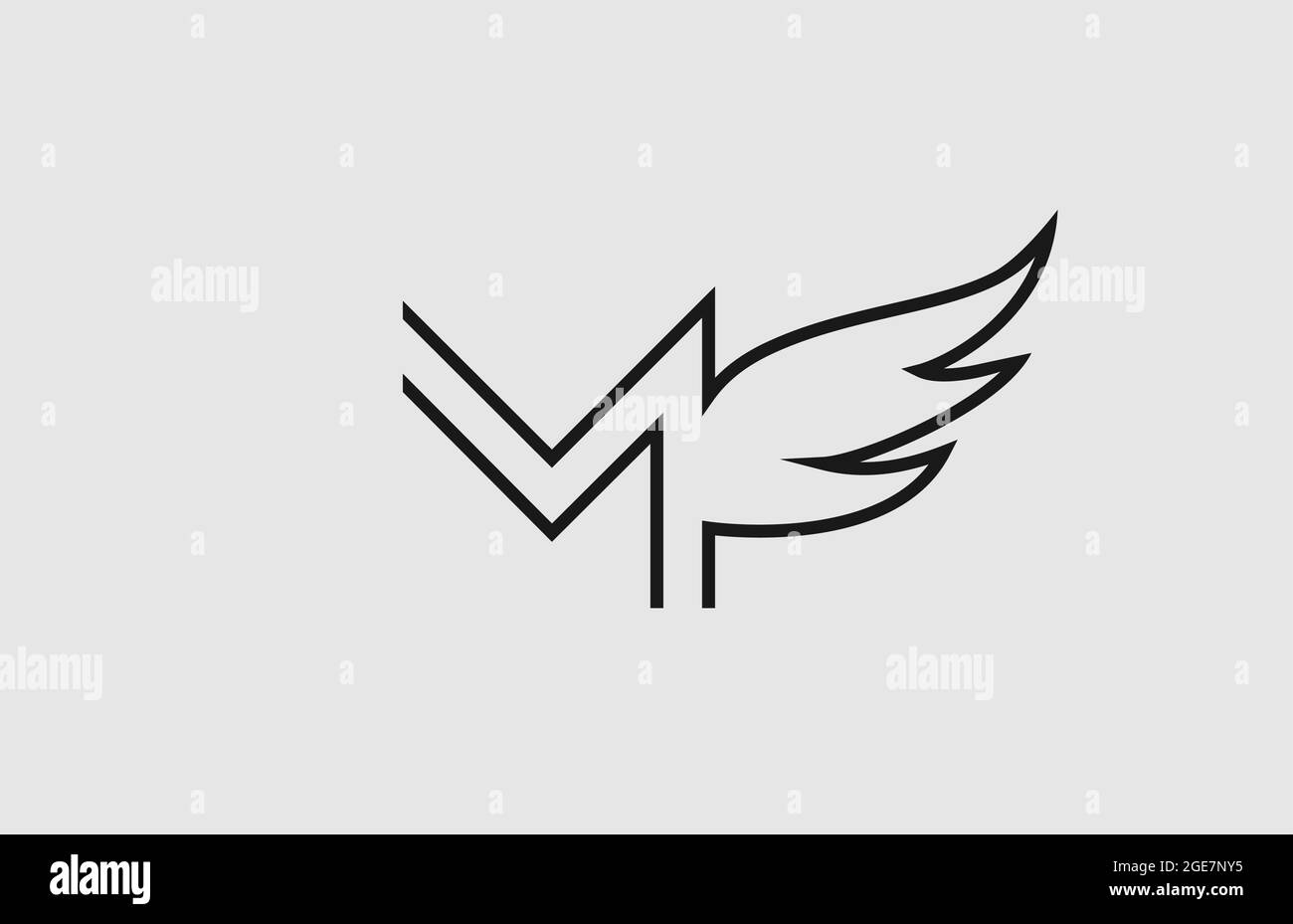 black white M simple alphabet letter logo icon with line design ...