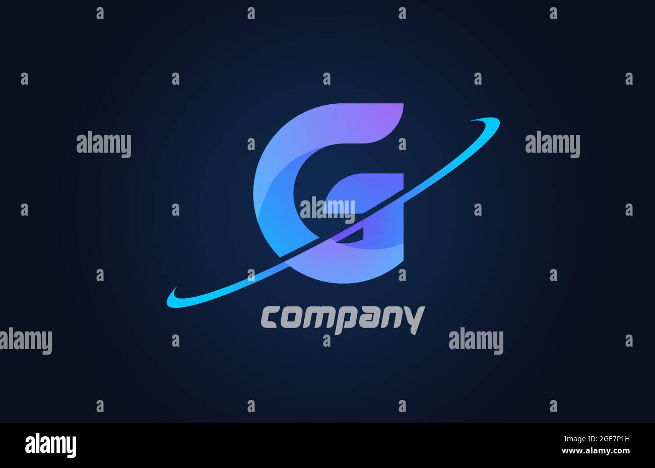 G blue swoosh alphabet letter logo icon template. Creative design for ...