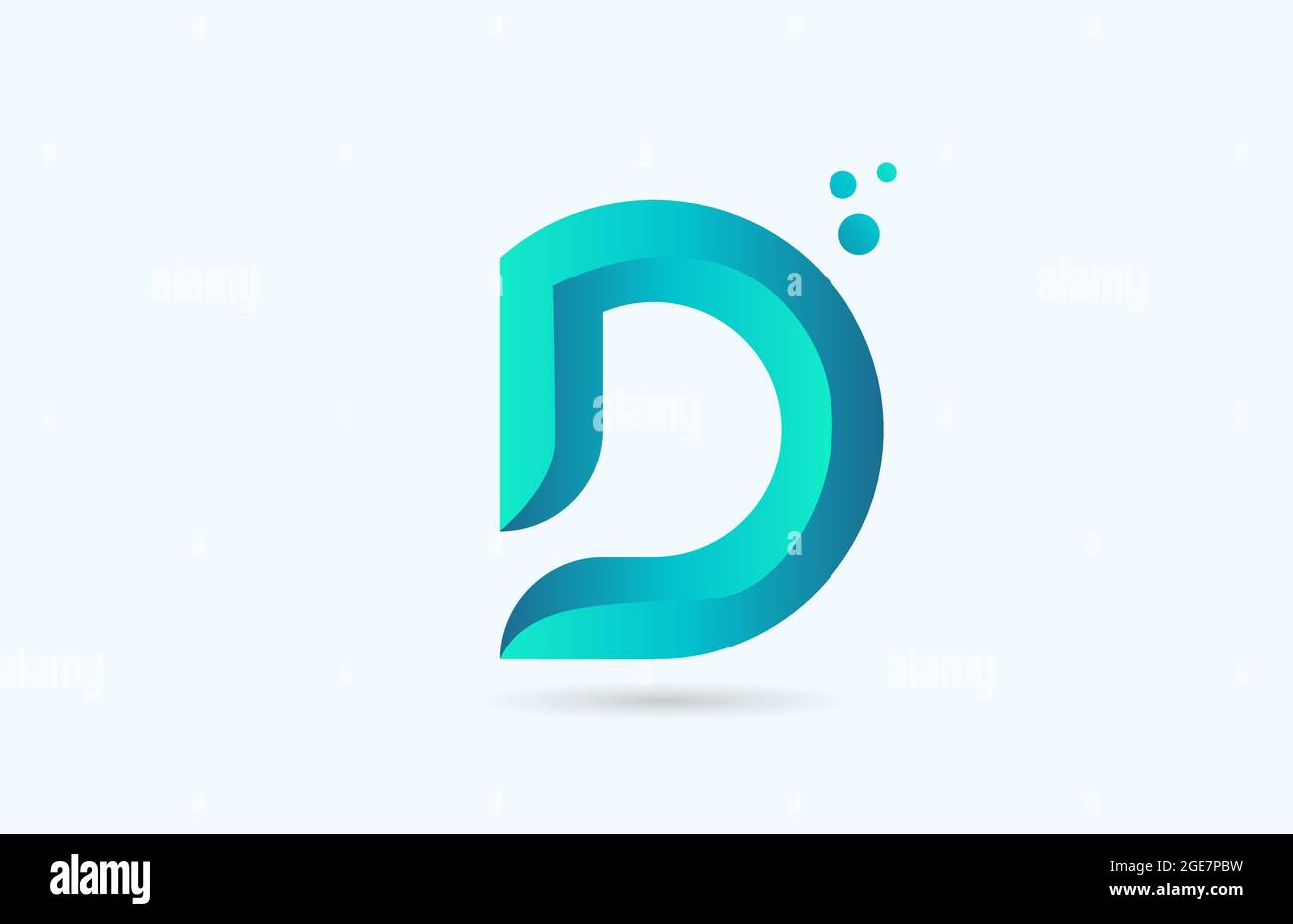 blue gradient D alphabet letter logo template. Creative design icon for ...