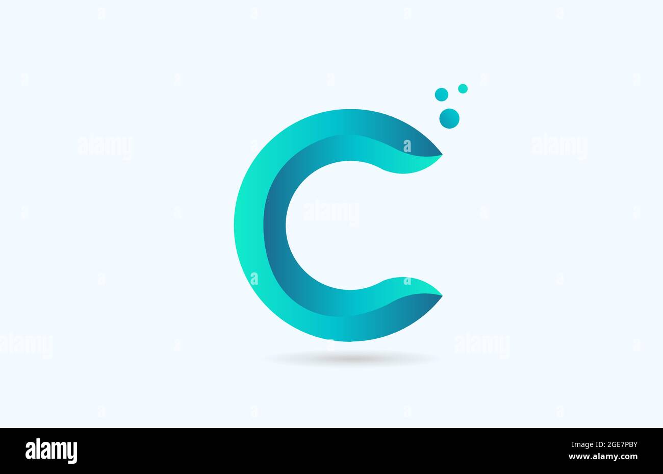 blue gradient C alphabet letter logo template. Creative design icon for ...