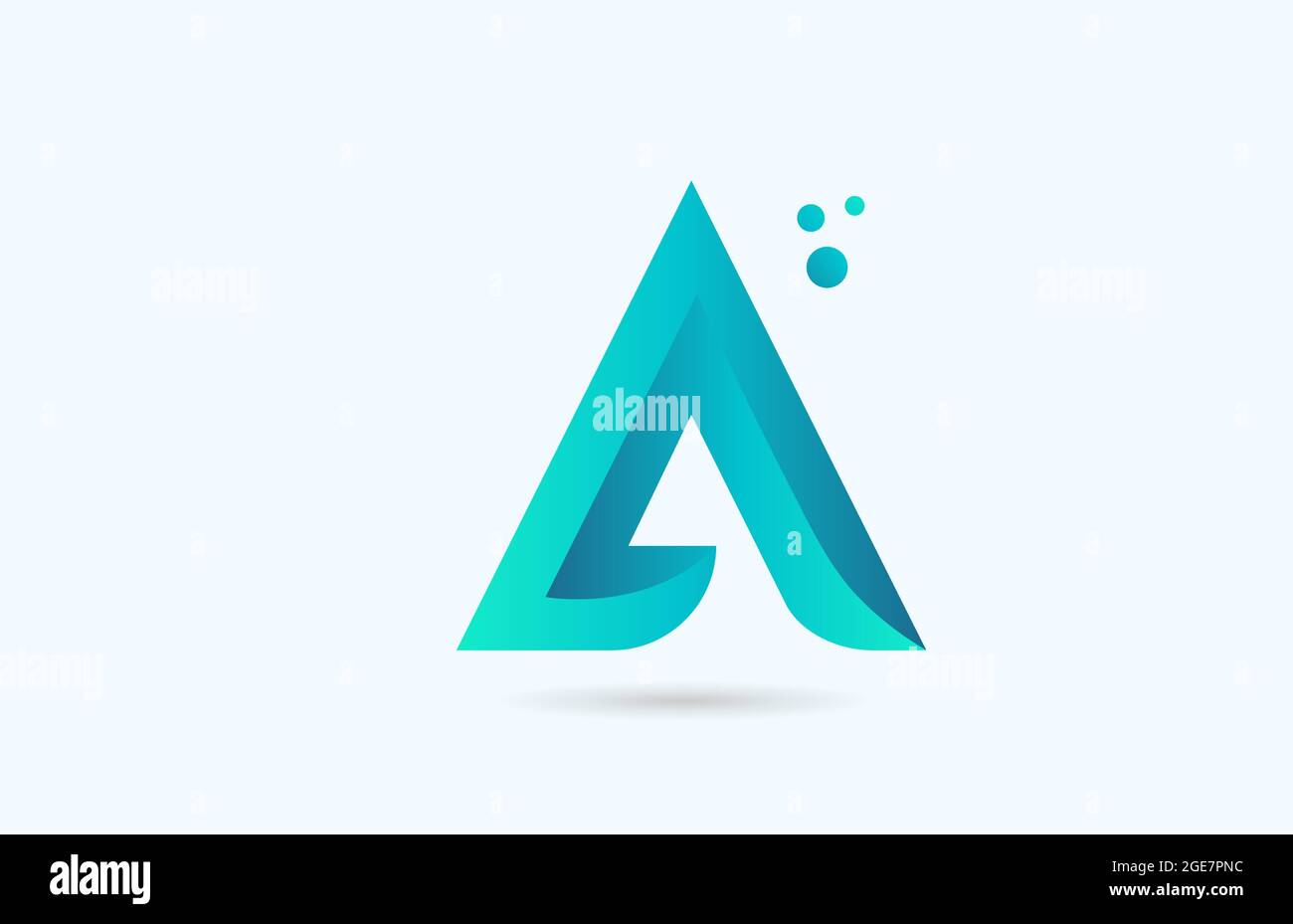 blue gradient A alphabet letter logo template. Creative design icon for ...