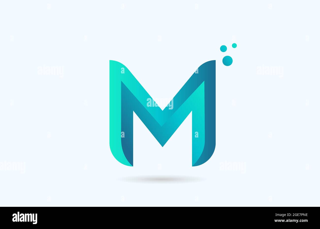 blue gradient M alphabet letter logo template. Creative design icon for ...