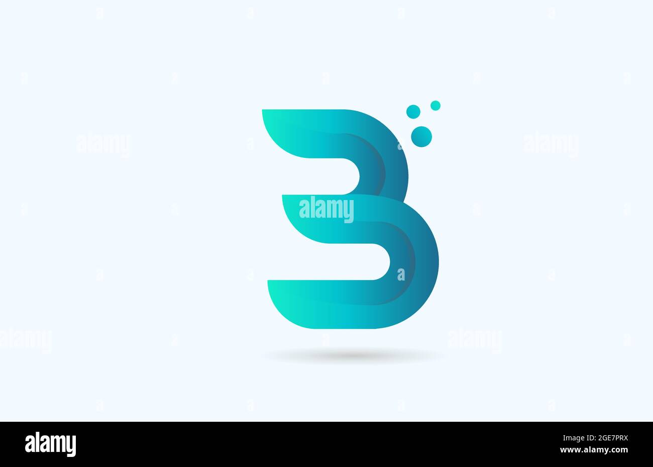 blue gradient B alphabet letter logo template. Creative design icon for ...