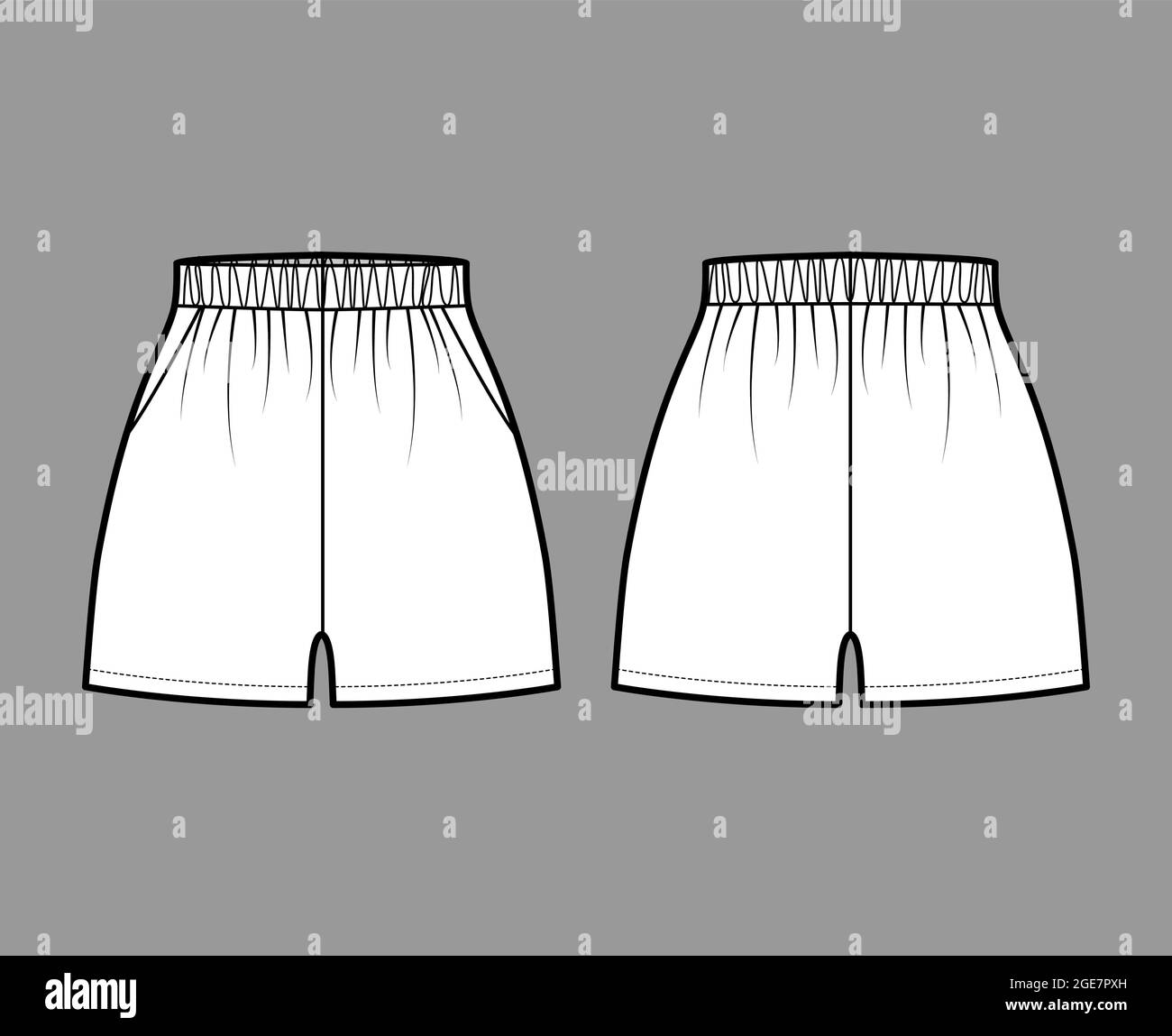 Sport training shorts Activewear technical fashion illustration with ...