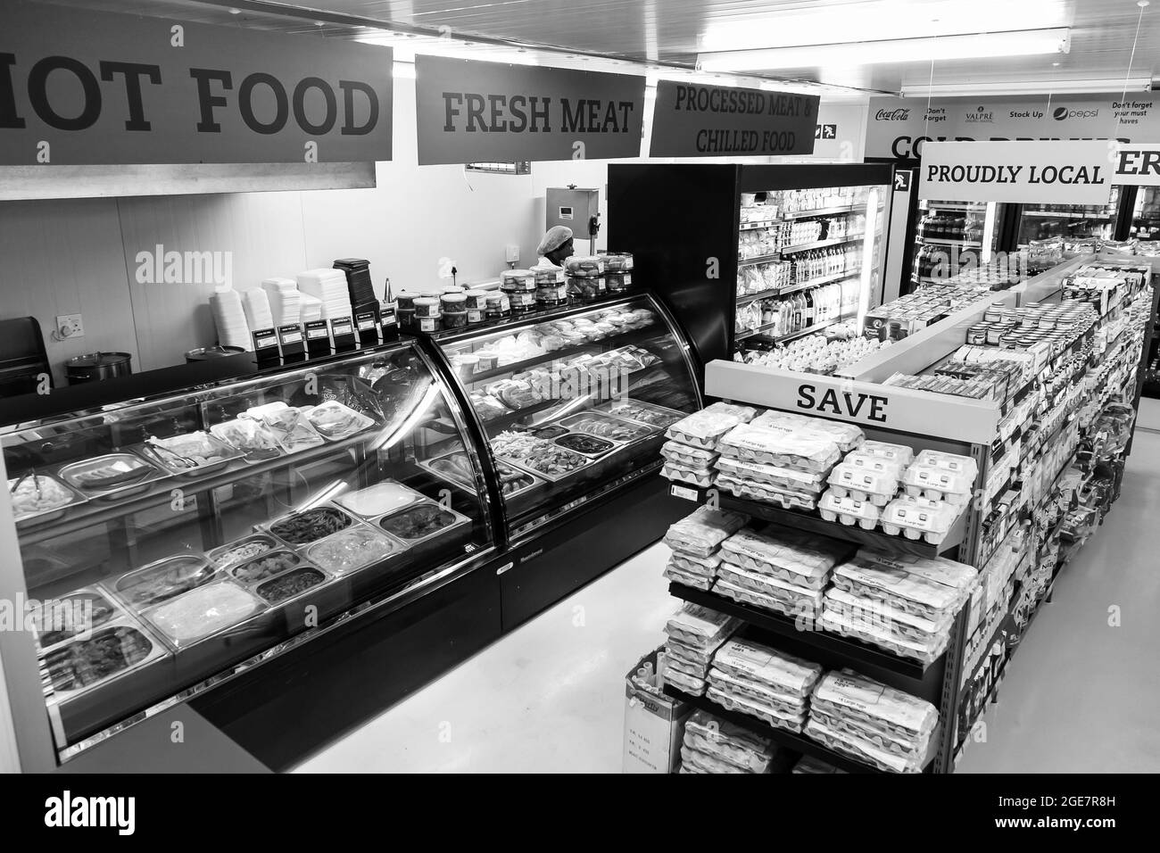 JOHANNESBURG, SOUTH AFRICA - Jan 06, 2021: A fully stocked shelves of food and household items at Pick n Pay store in Soweto, South Africa Stock Photo