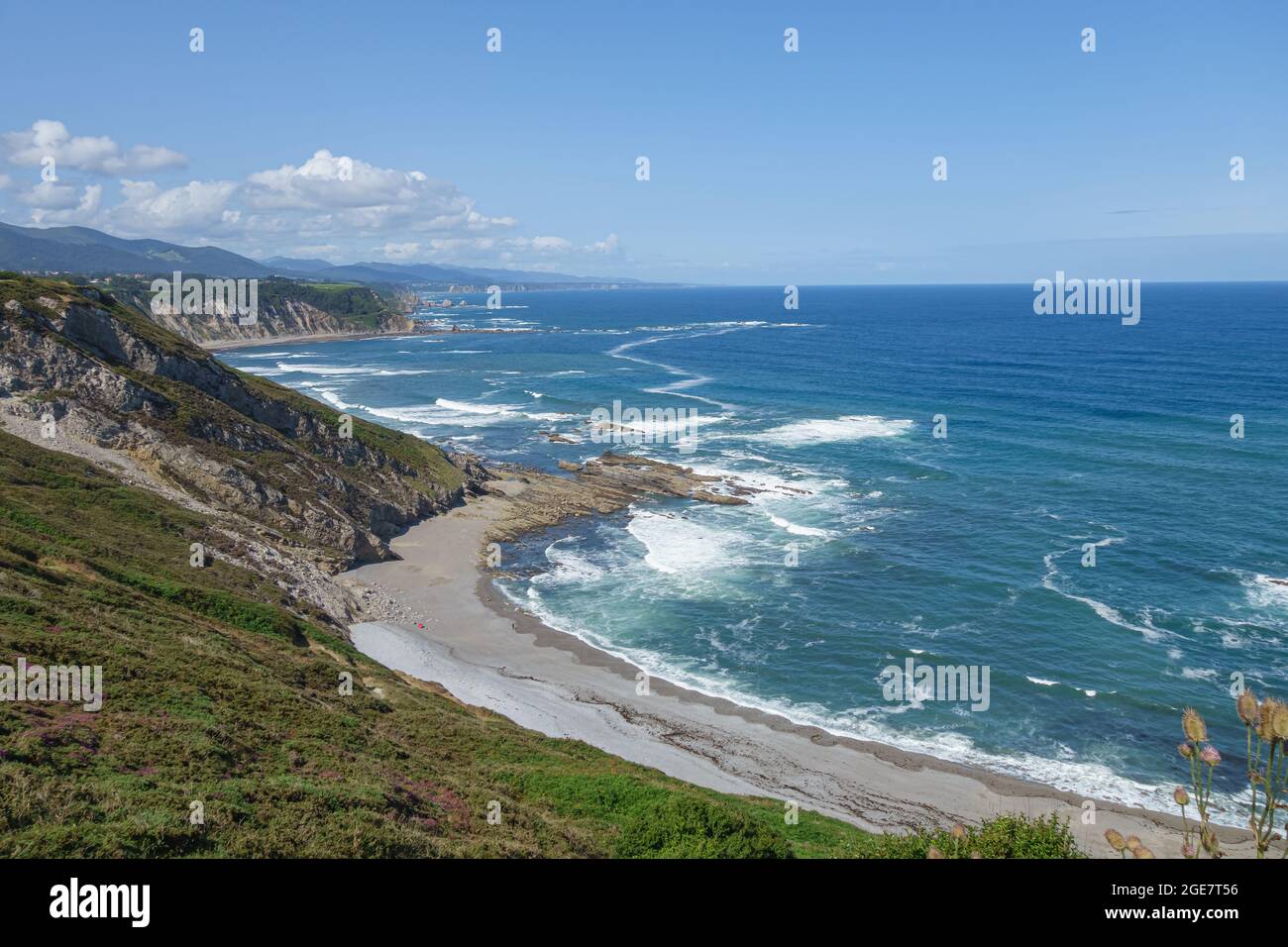 Landscape of the Asturian coast from Cabo Vidio. Spain Stock Photo