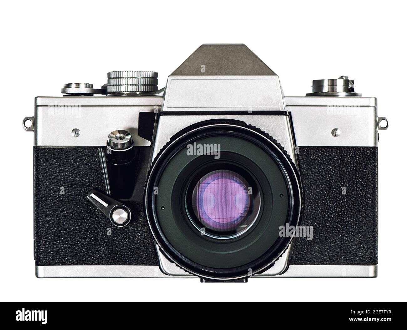 Vintage photo camera isolated on white screen background Stock Photo ...