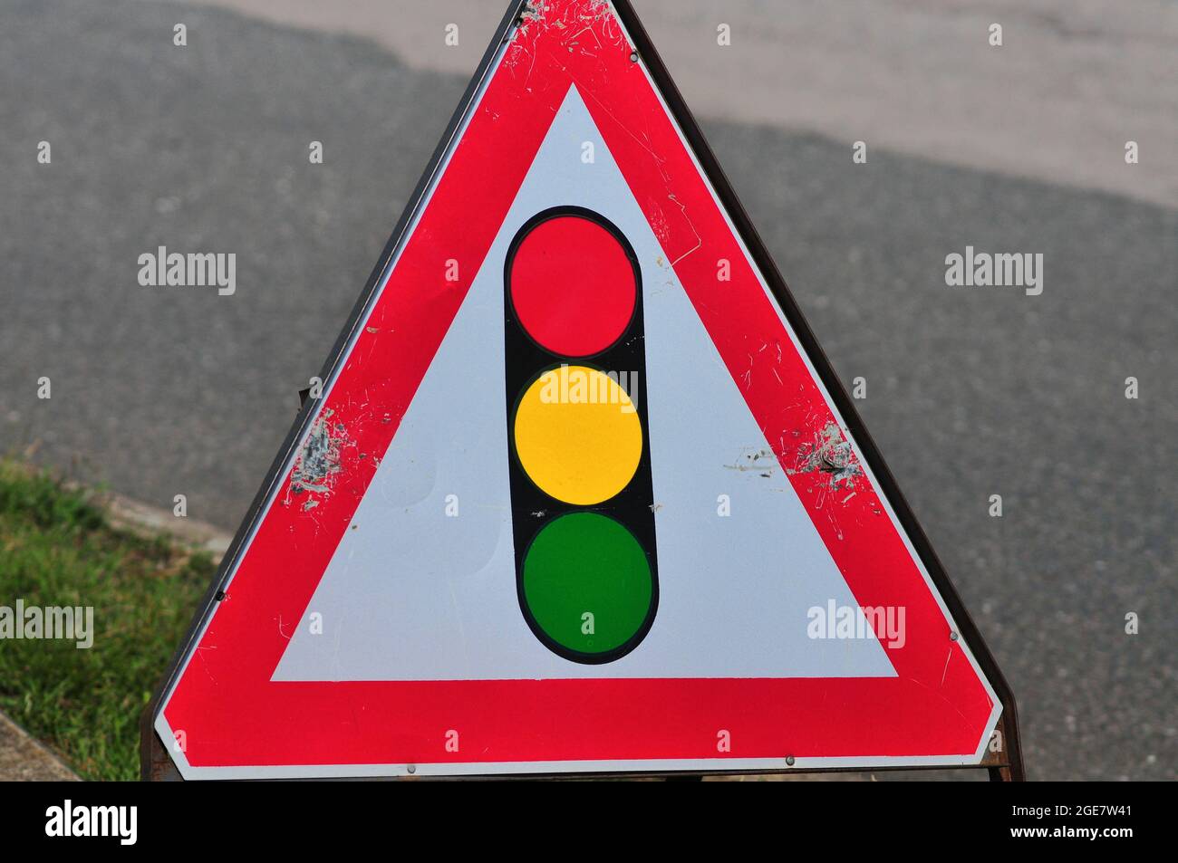 Traffic light road sign Stock Photo Alamy