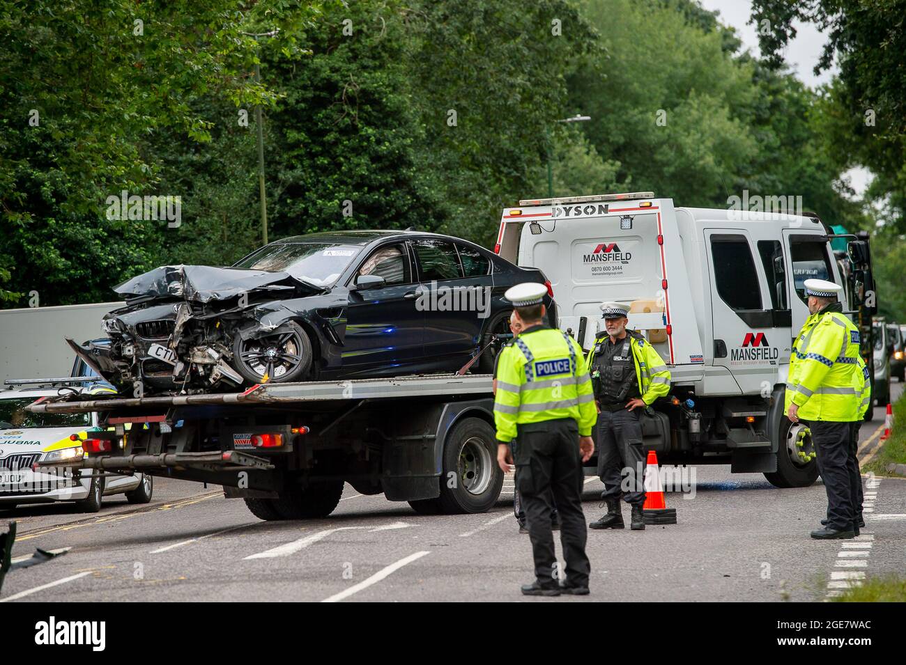 Sunninghill, Berkshire, UK. 17th August, 2021. Part of the A329 was
