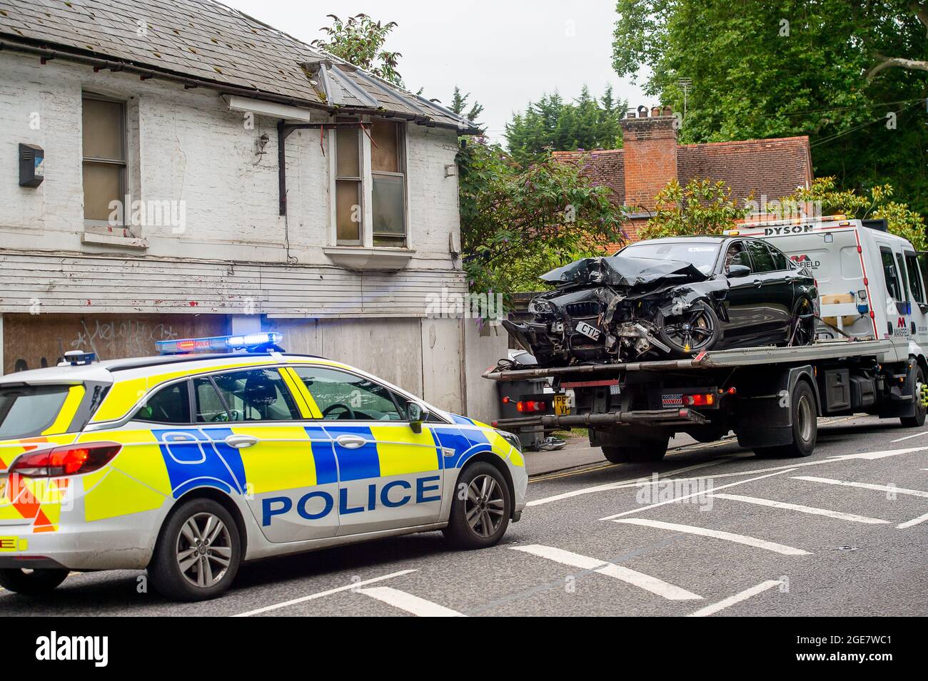 Sunninghill, Berkshire, UK. 17th August, 2021. Part of the A329 was