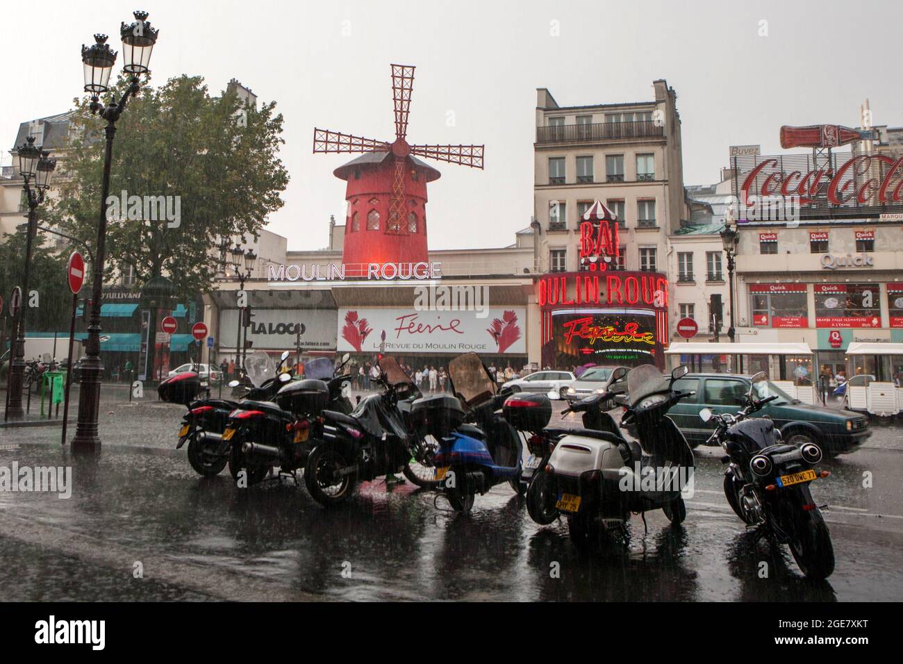 Moulin Rouge, a cabaret in Paris, France Stock Photo