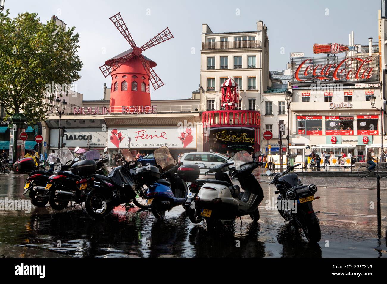 Moulin Rouge, a cabaret in Paris, France Stock Photo