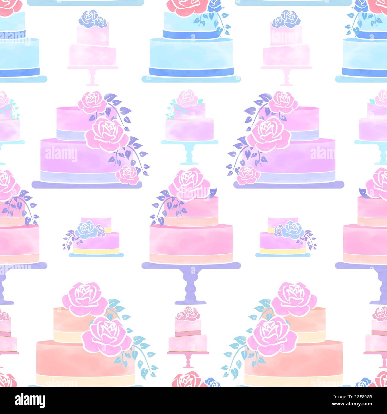 Cake Color Pattern Watercolor Cake Pattern Design Stock Photo - Alamy