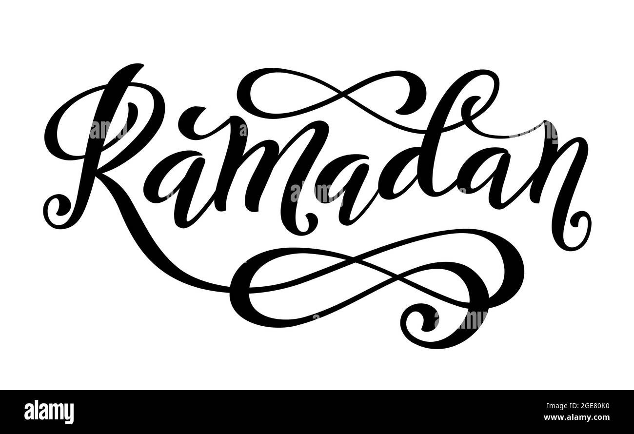 Ramadan Kareem typography with hand-drawn lettering . Template for ...