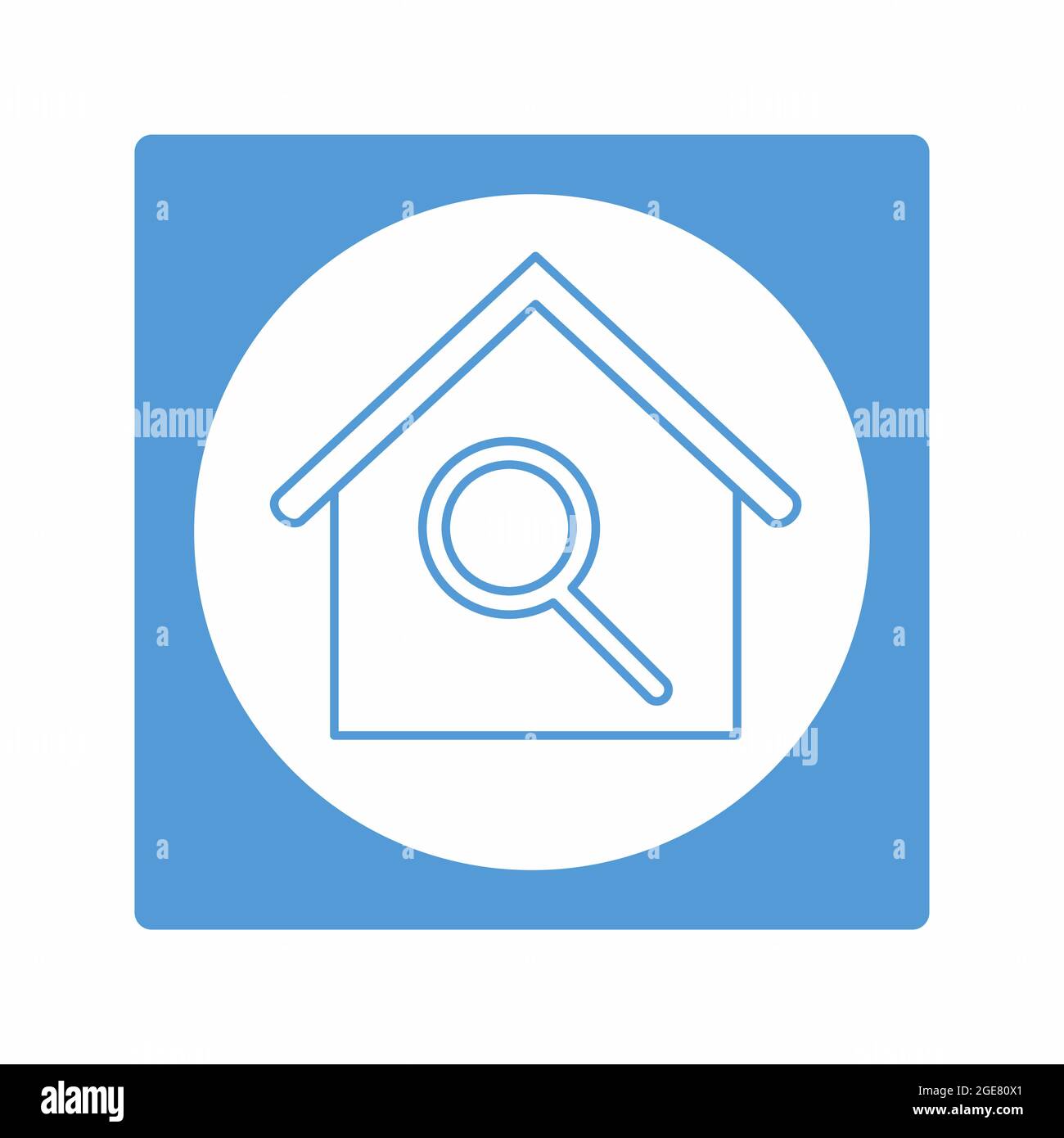 Vector Graphic of House Search White Moon Style simple illustration