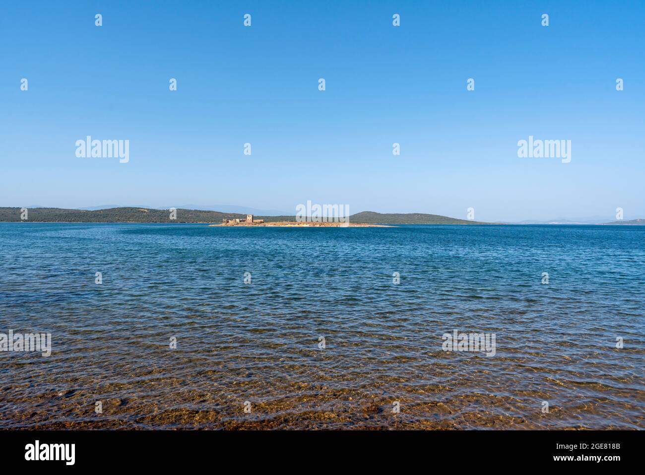 aerial view of aya yorgi church island in ayvalik, turkey Stock Photo