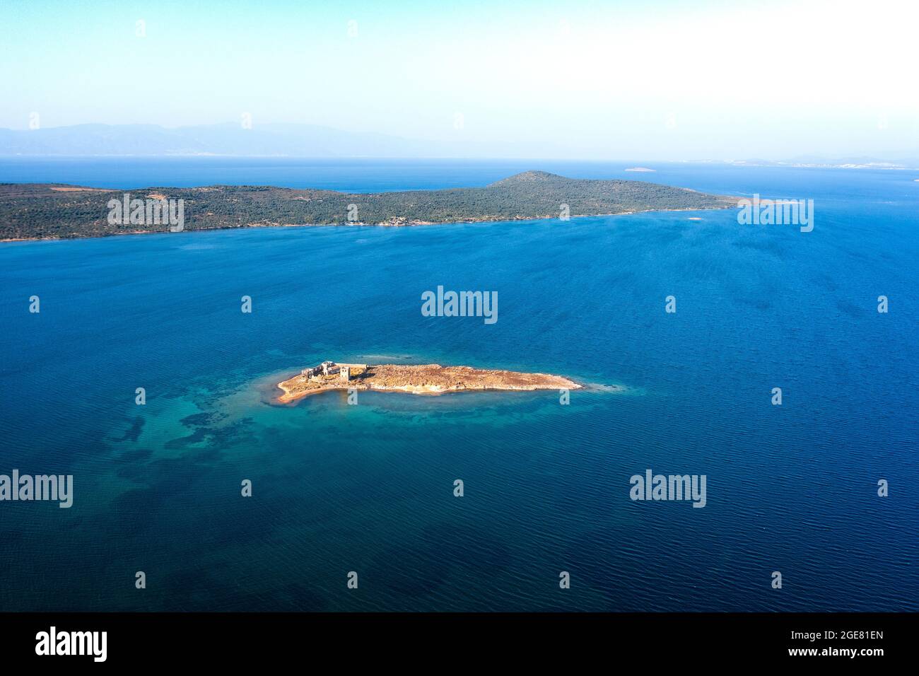 aerial view of aya yorgi church island in ayvalik, turkey Stock Photo