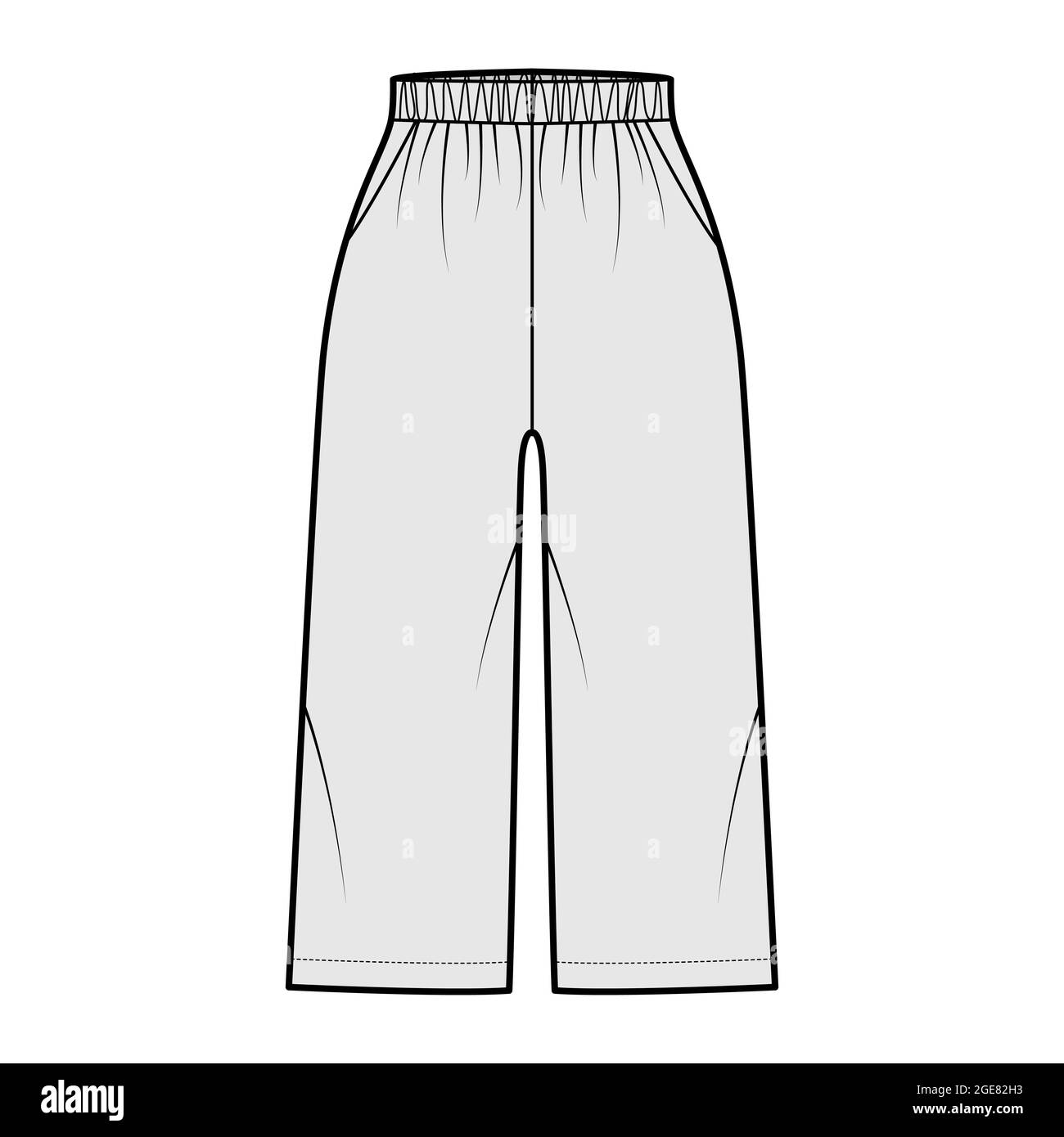 Bermuda shorts Activewear technical fashion illustration with elastic ...