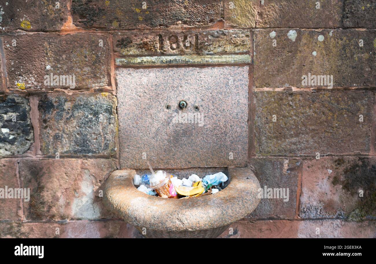 St Mary's Church Fountain, Walton on the Hill, Liverpool 4. Image taken in August 2021. Stock Photo