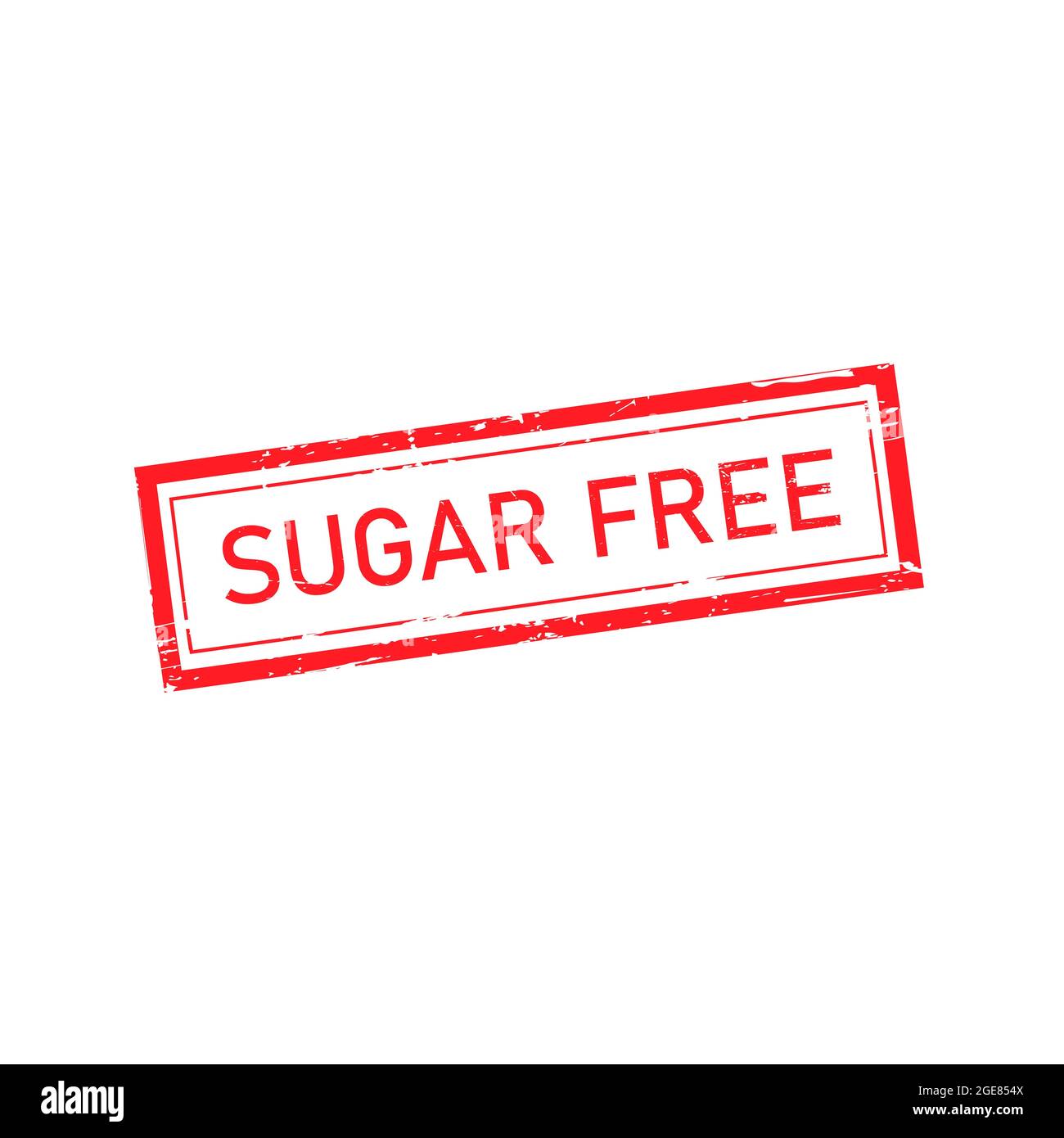 Sugar free grunge red rubber stamp vector isolated on white background Stock Vector