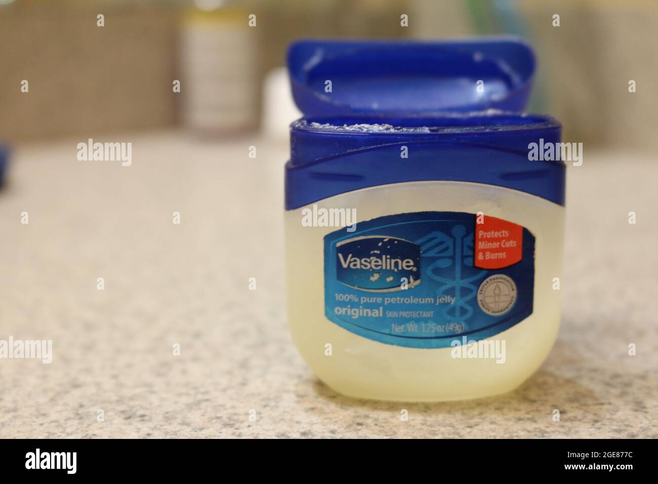 Open Vaseline tub Stock Photo Alamy