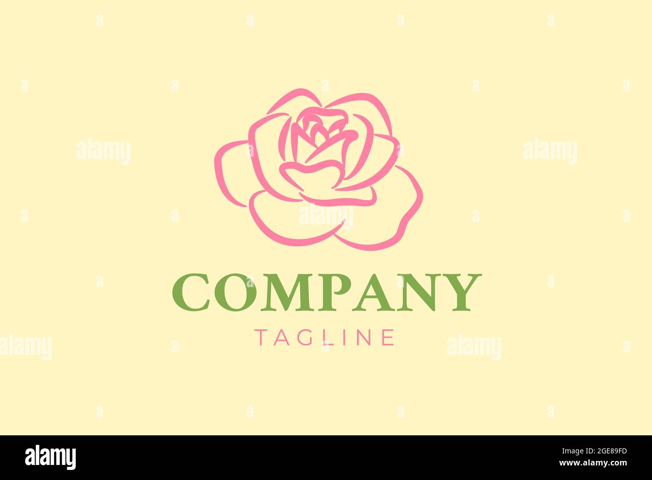 Rose Flower Vintage Logo Design Stock Vector Image & Art Alamy