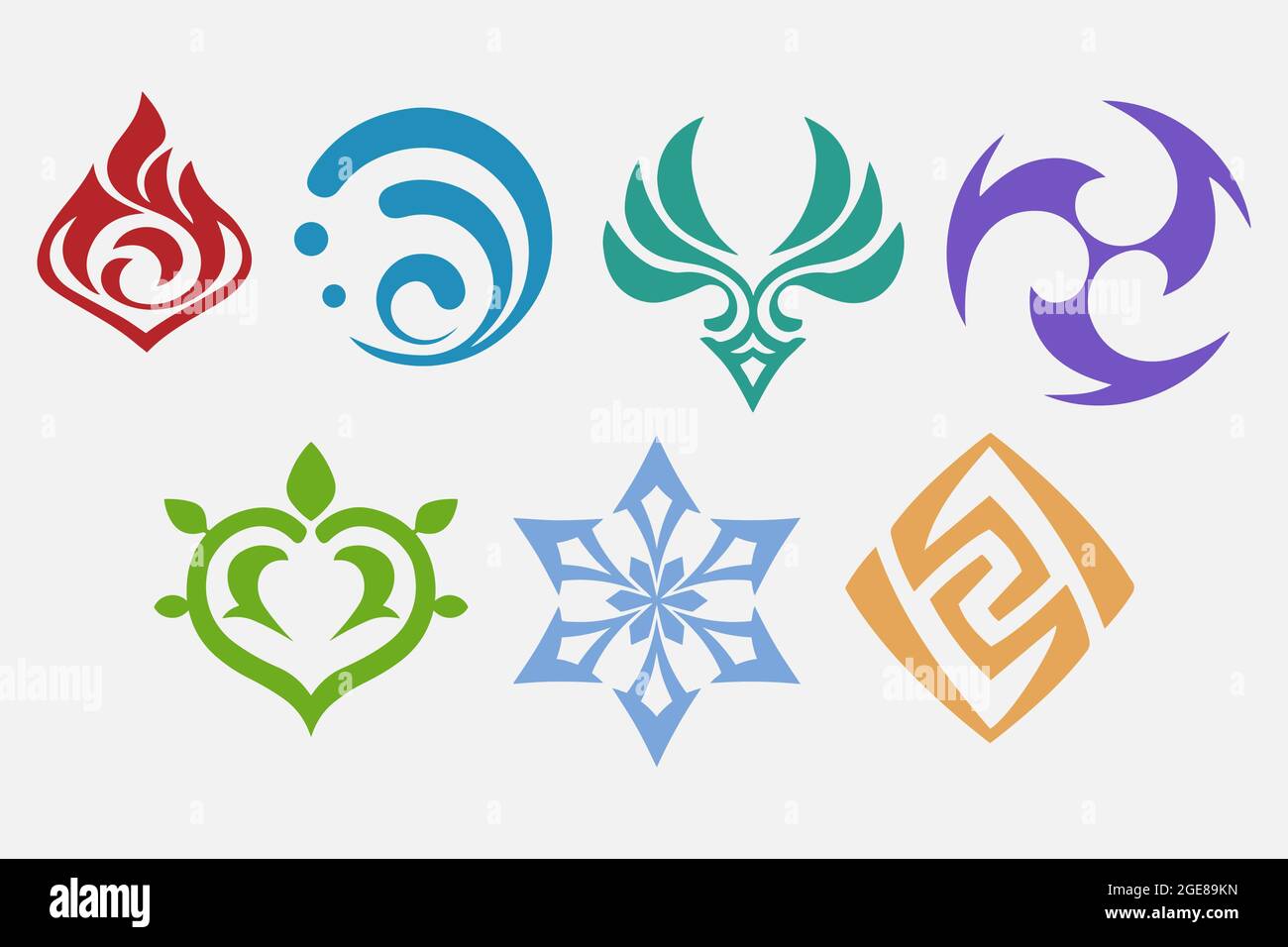 Genshin Impact Logo And Elements Icons Set Stock Vector Image Art Alamy Genshin Impact Logo And Elements Icons Set Stock Vector Image Art Alamy