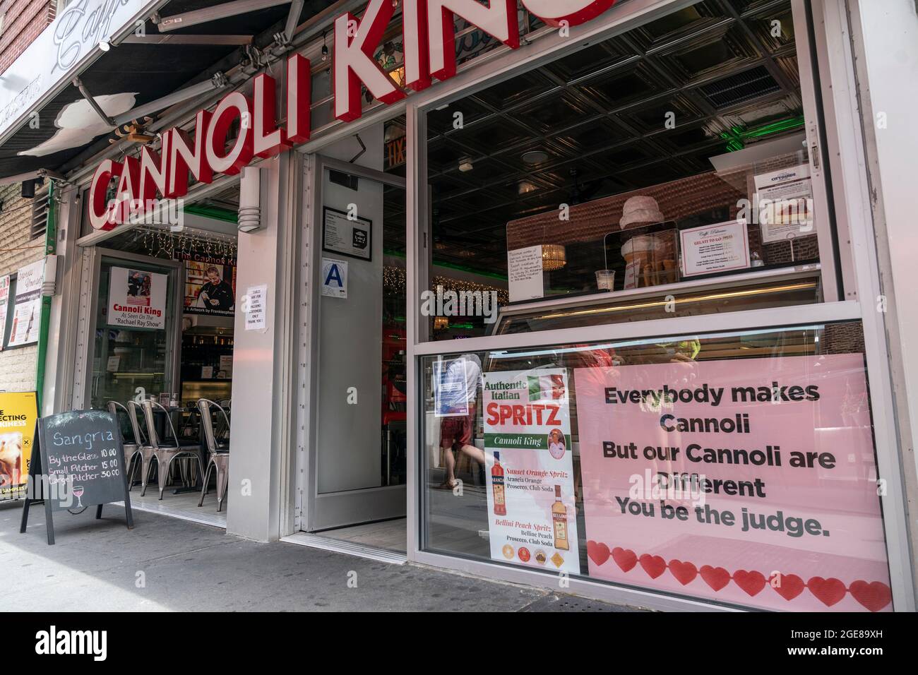 New York, NY - August 17, 2021: View of Caffe Palermo on 1st day of vaccine mandate for indoor dining on order by mayor of the city Stock Photo