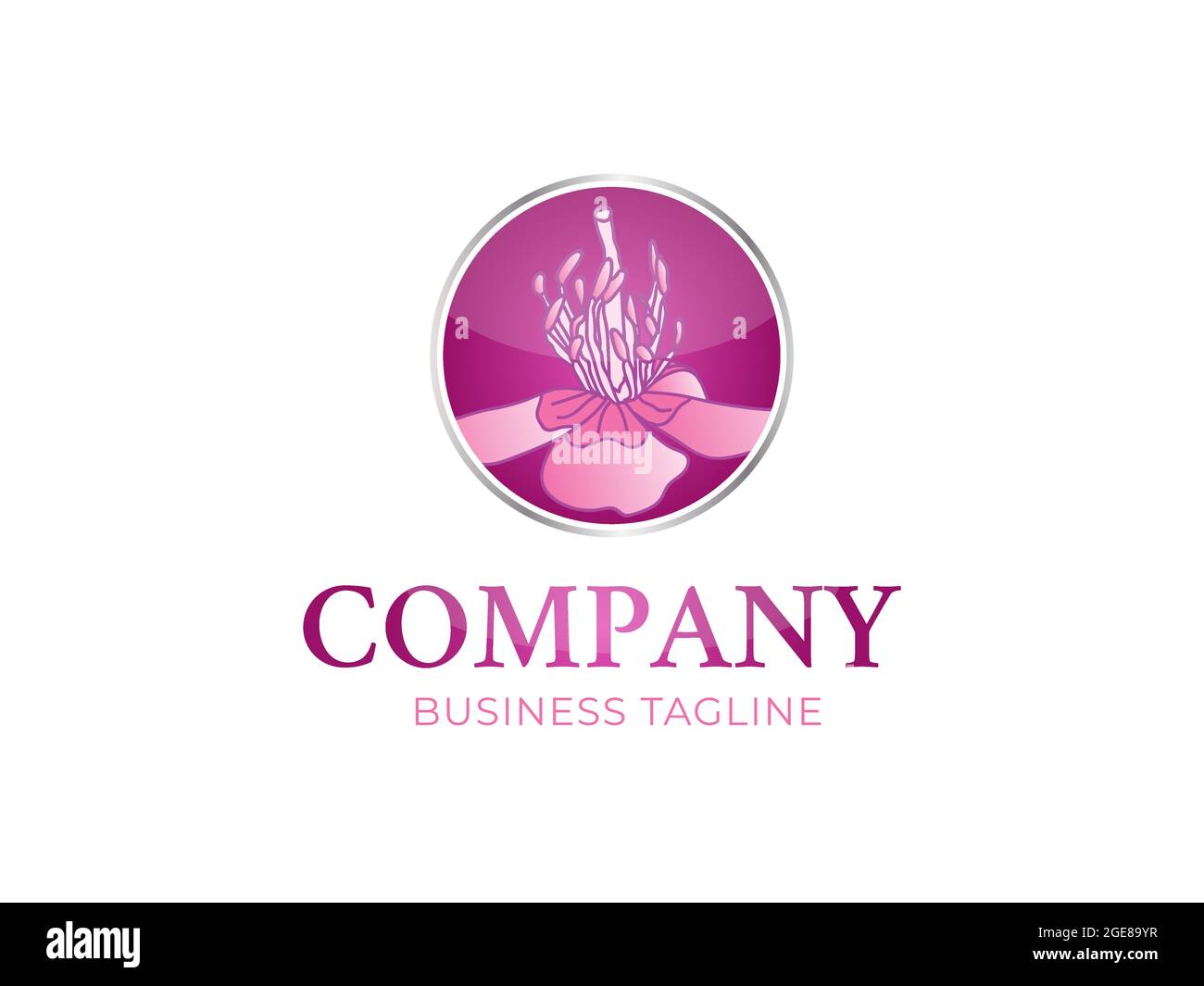 Round Pink Flower Logo Design Stock Vector Image & Art Alamy