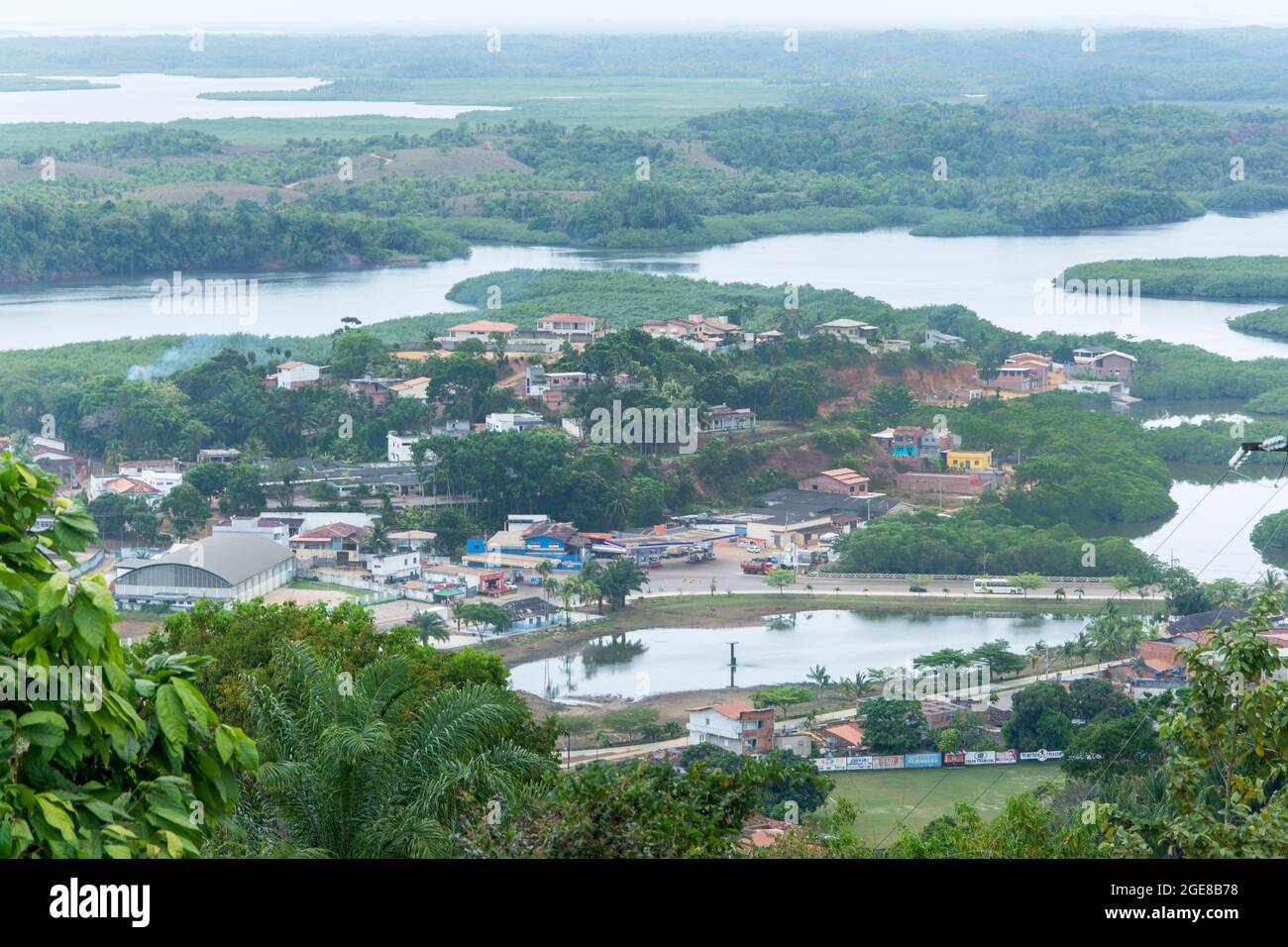 Ituberá, Bahia, Brazil - November 22, 2015: Landscape of the city of Ituberá, in Bahia, seen from the top of Santo André church. Stock Photo