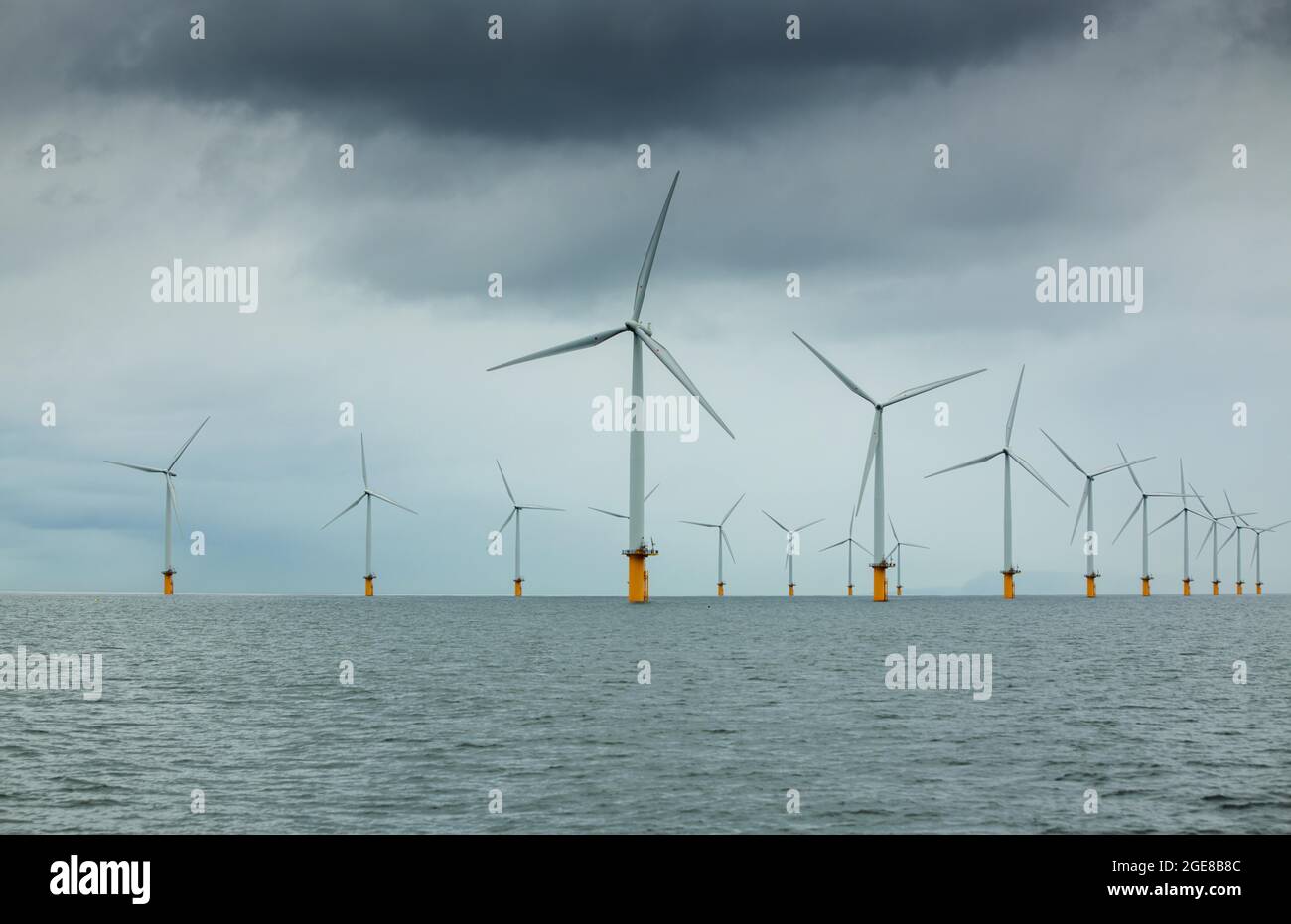 Teesside Wind Farm, or alternatively referred to as Redcar Wind Farm of the north east coast of England, UK Stock Photo