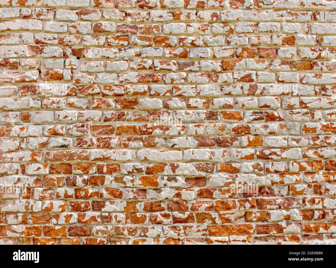 Old brick wall with white paint background texture close up Stock Photo ...