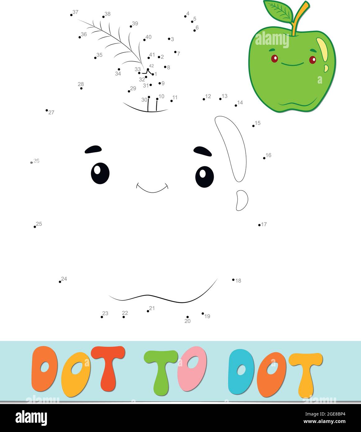Dot to dot puzzle. Connect dots game. apple vector illustration Stock ...