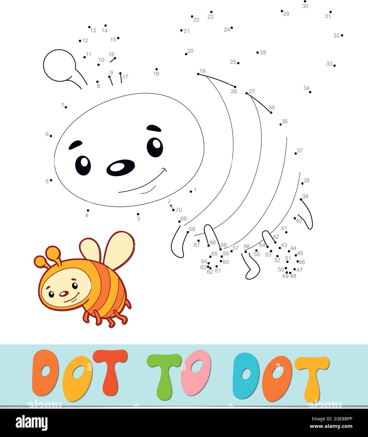 Dot to dot puzzle. Connect dots game. bee vector illustration Stock ...