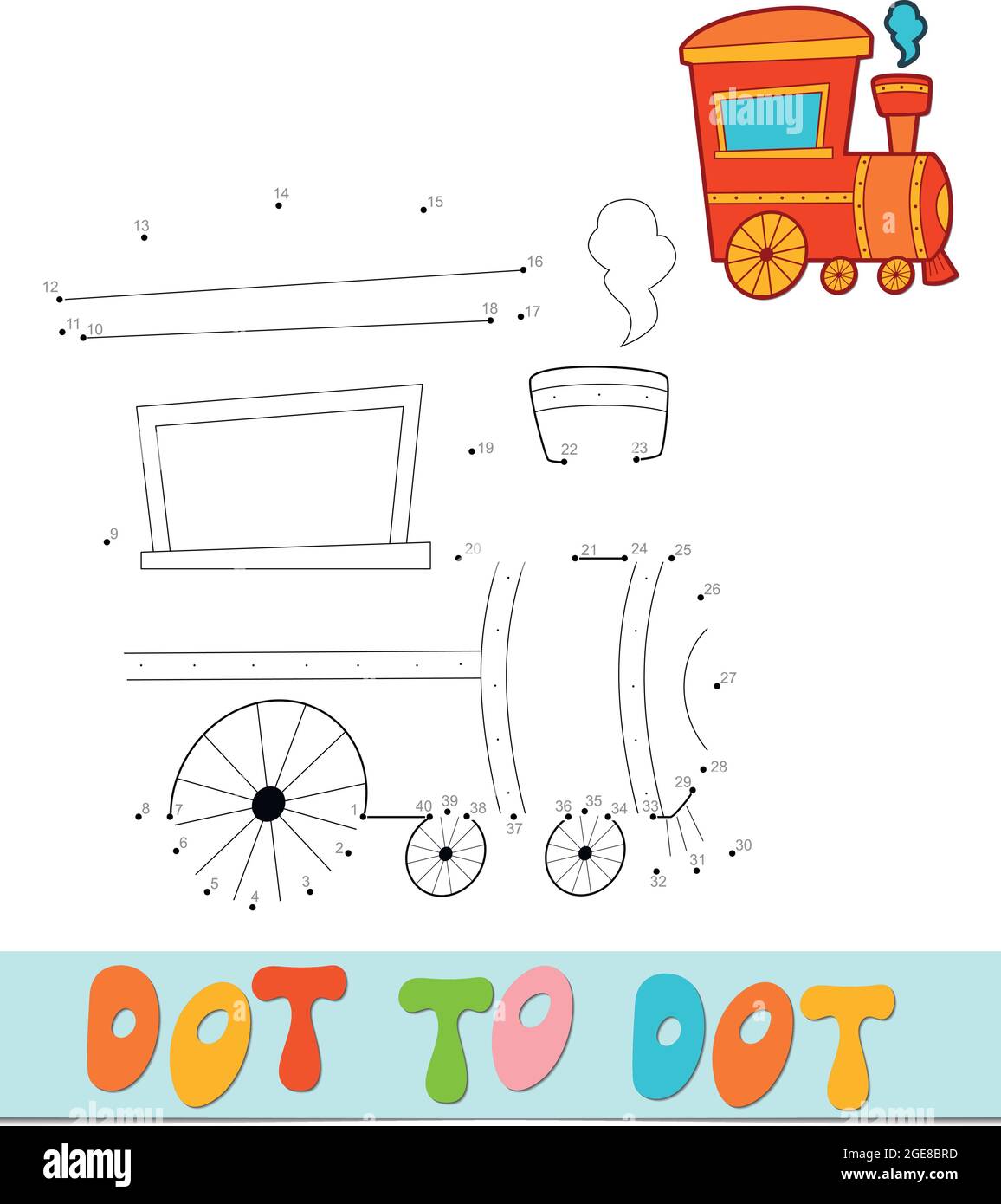 Dot to dot puzzle. Connect dots game. locomotive vector illustration ...