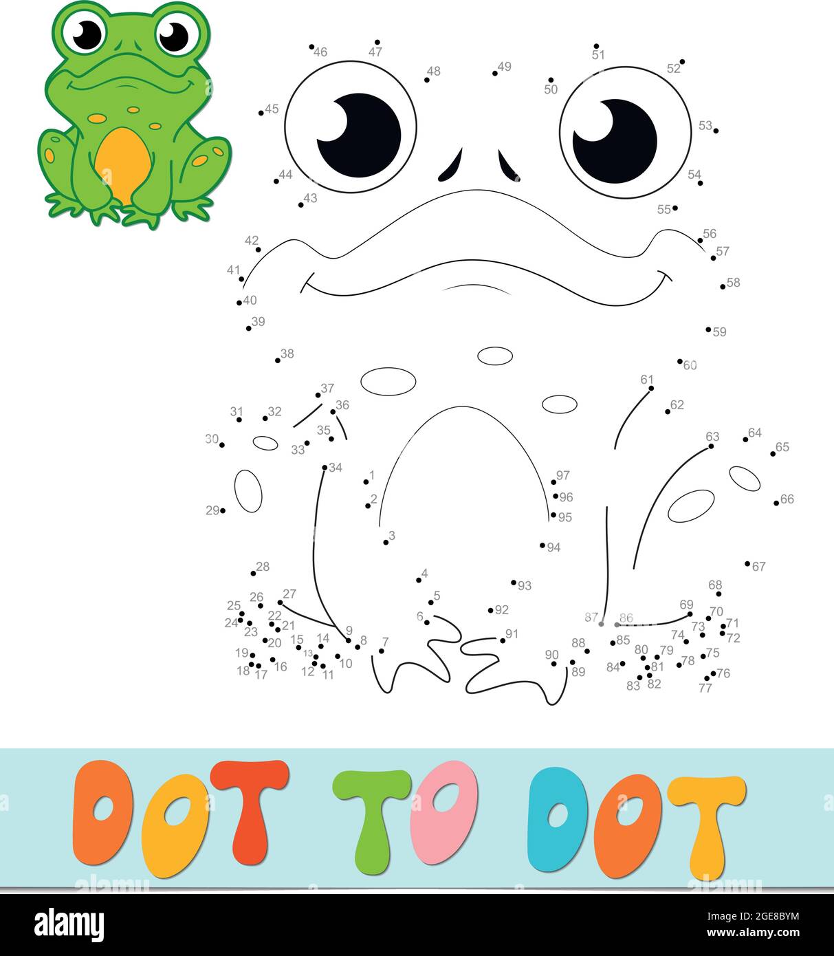 Dot to dot puzzle. Connect dots game. frog vector illustration Stock ...